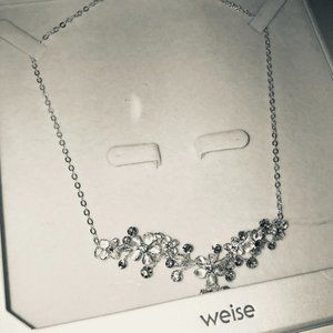 Necklace; Wesie Fashion Germany; silver; floral ; sparkle